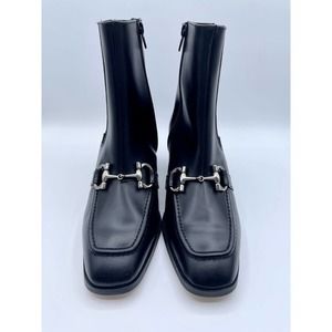 Renatta JOP Leather Chelsea Ankle Booties Horsebit Hardware Sz 8/39
